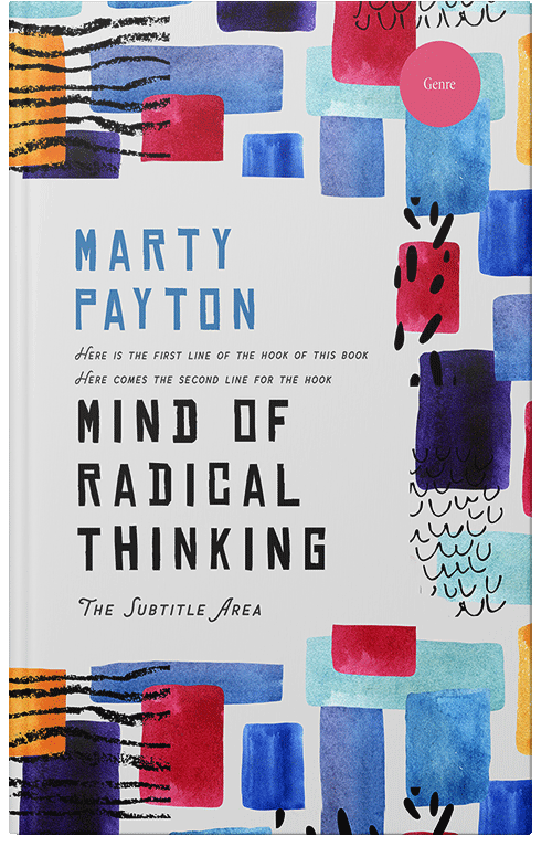 Front view of Premade Abstract Book Cover - Chambray