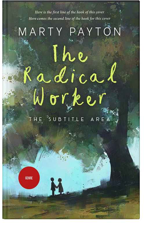 Front view of Premade Teen & Young Adult Book Cover - Lunar Green