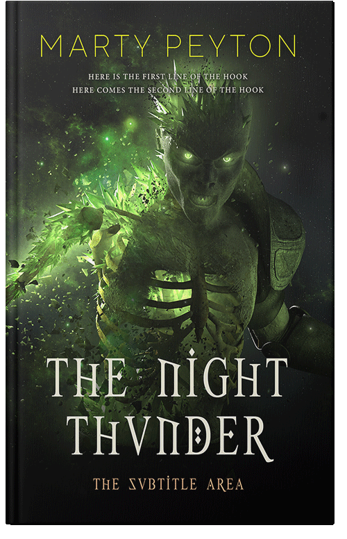 Front view of Premade Fantasy Book Cover - Hunter Green