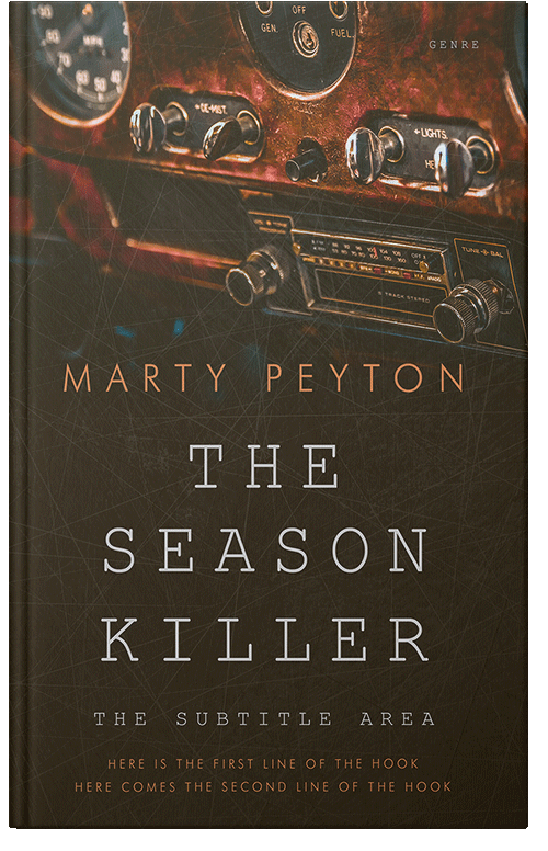 Front view of Premade Literary Fiction Book Cover - Black Marlin