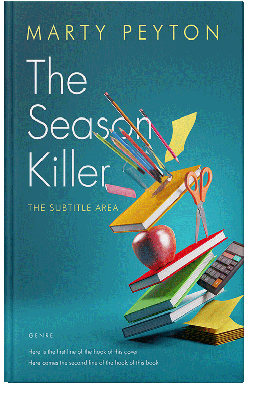 Front view of Premade Education Book Cover - Surfie Green