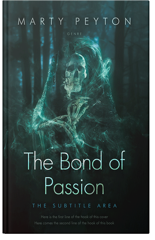 Front view of Premade Horror Book Cover - Timber Green