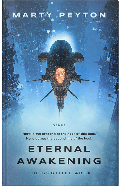 Front view of Premade Science Fiction Book Cover - Steel Blue