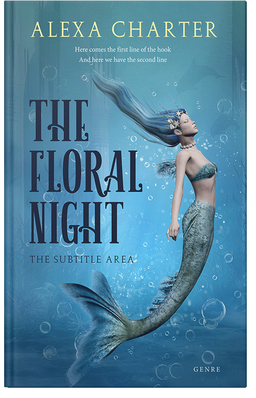 Front view of Premade Fantasy Book Cover - Steel Blue