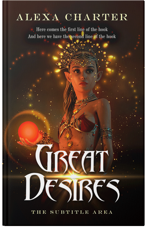 Front view of Premade Fantasy Book Cover - Graphite