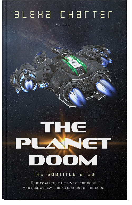 Front view of Premade Science Fiction Book Cover - Shark