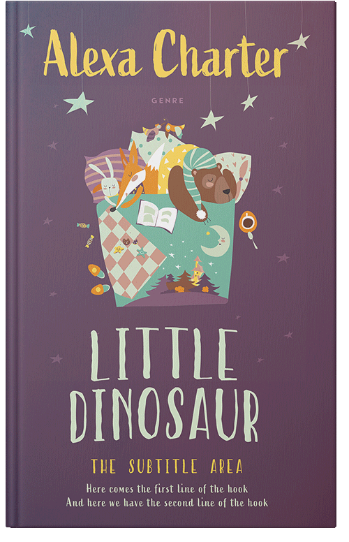 Front view of Premade Children's Book Cover - Eggplant