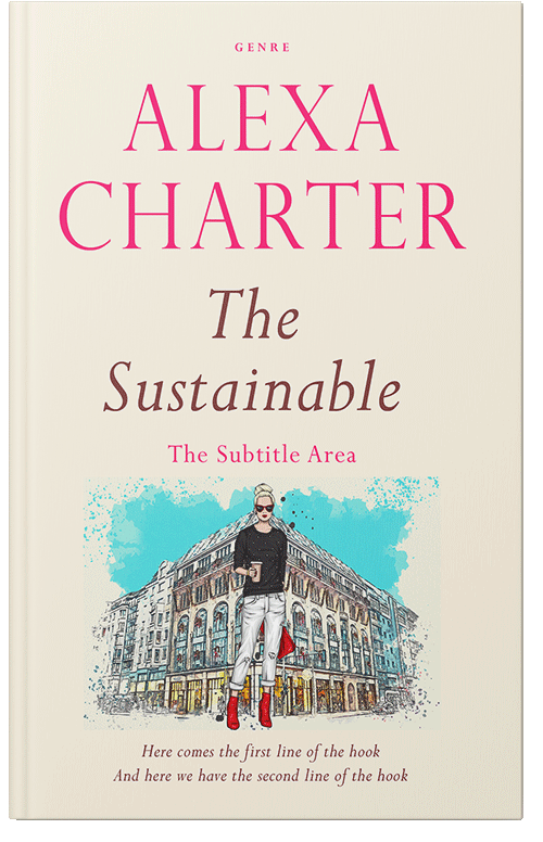 Front view of Premade Abstract Book Cover - White Linen