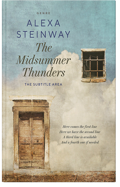 Front view of Premade Abstract Book Cover - Foggy Gray