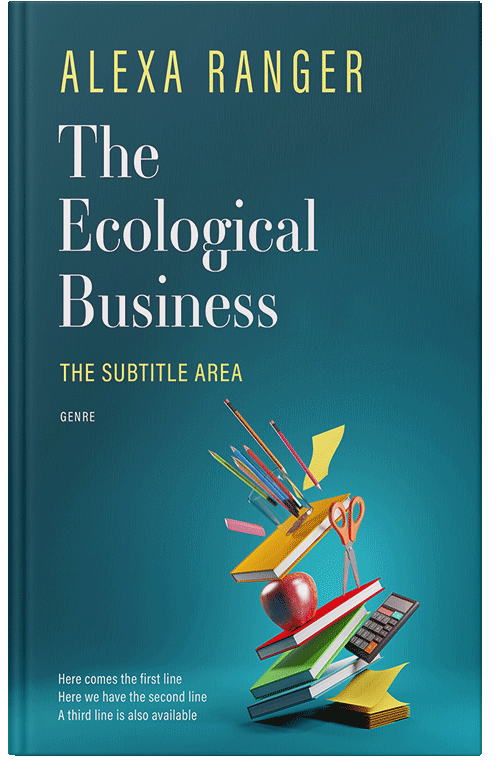 Front view of Premade Education Book Cover - Deep Sea Green