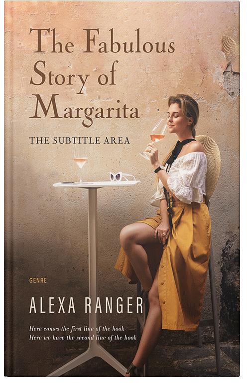 Front view of Premade Chick Lit Book Cover - Tan