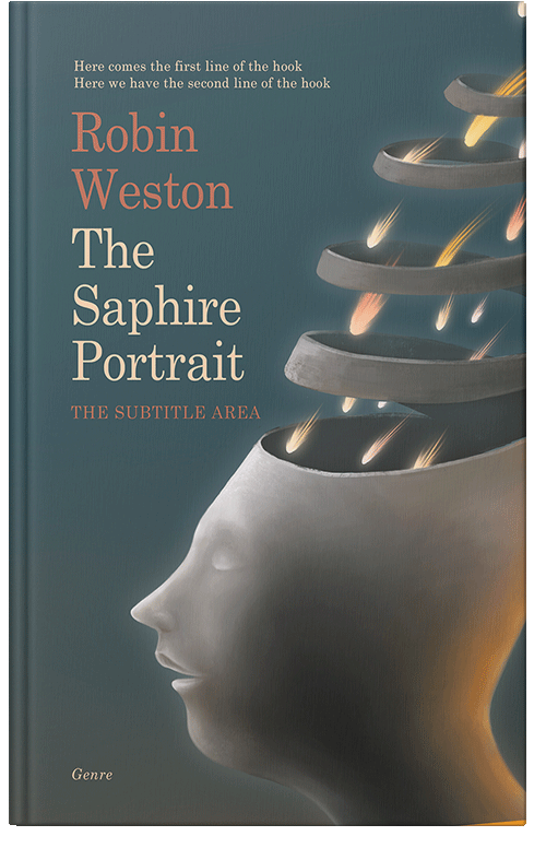 Front view of Premade Surreal Book Cover - Limed Spruce