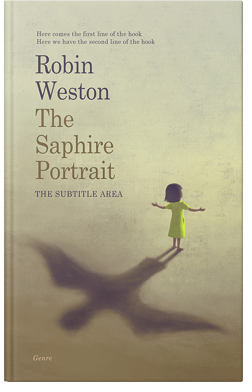 Front view of Premade Surreal Book Cover - Thistle Green