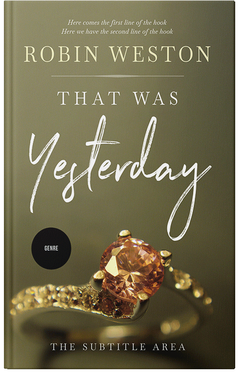 Front view of Premade Romance Book Cover - Yellow Metal