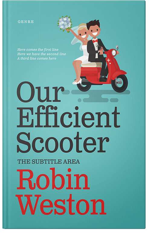 Front view of Premade Romance Book Cover - Fountain Blue