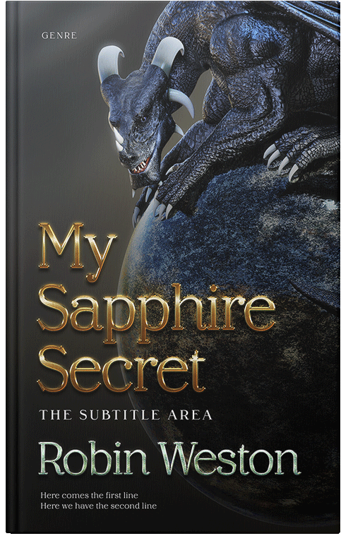 Front view of Premade Fantasy Book Cover - Shark