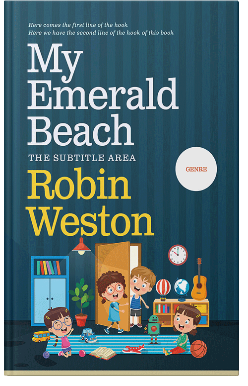 Front view of Premade Children's Book Cover - Elephant