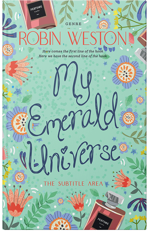 Front view of Premade Chick Lit Book Cover - Fringy Flower