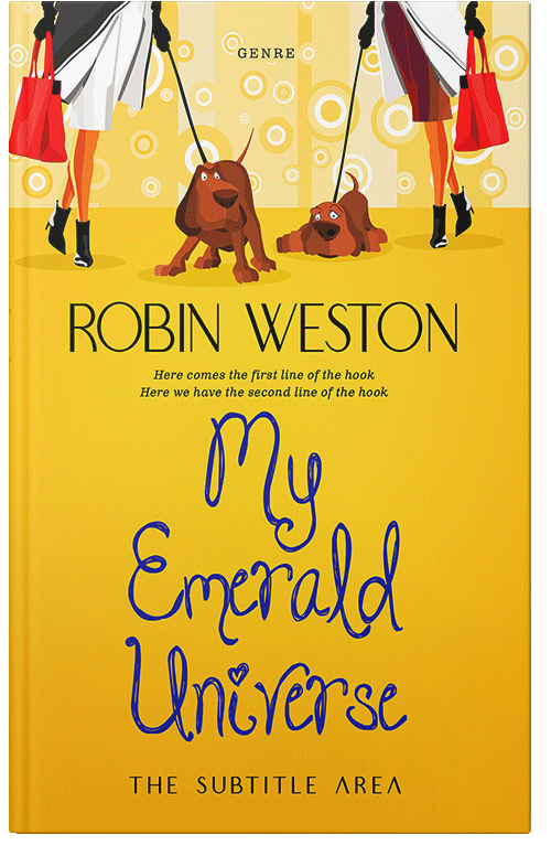 Front view of Premade Romance Book Cover - Lightning Yellow