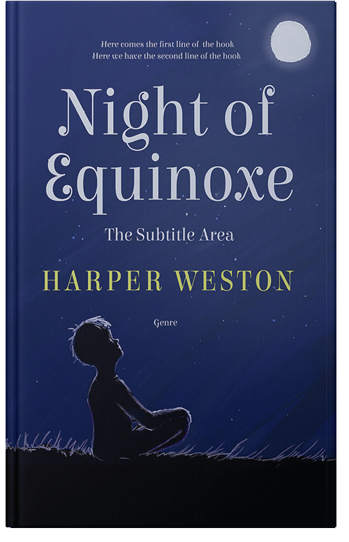 Front view of Premade Children's Book Cover - Blue Zodiac