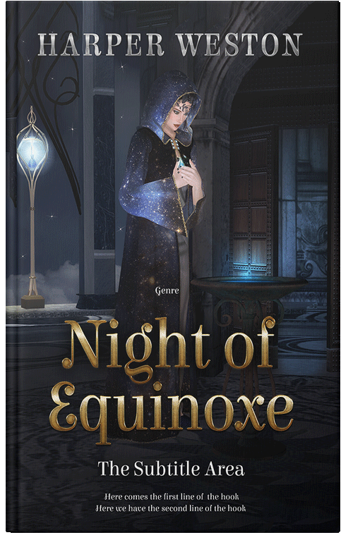 Front view of Premade Fantasy Book Cover - Steel Gray