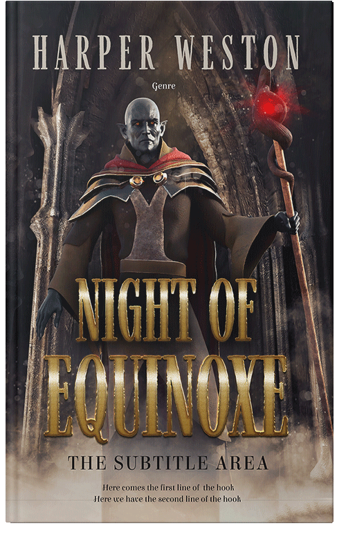 Front view of Premade Fantasy Book Cover - Indian Khaki