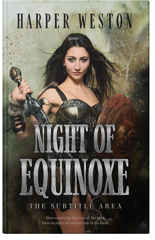 Front view of Premade Fantasy Book Cover - Soft Amber