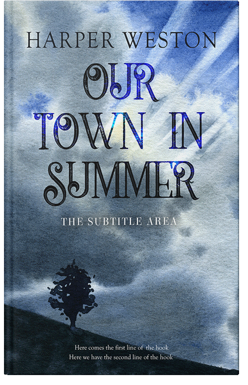 Front view of Premade Literary Fiction Book Cover - Bermuda Gray