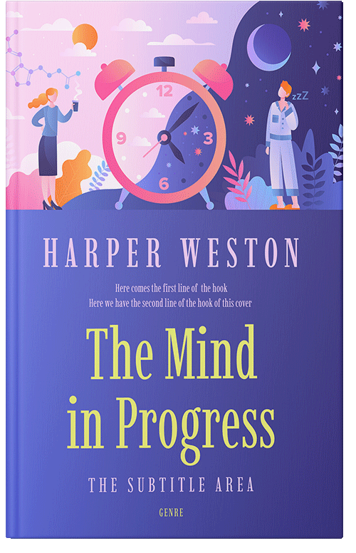 Front view of Premade Health & Mind & Body Book Cover - Blue Violet