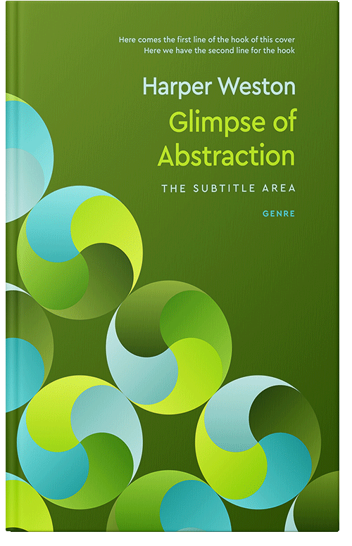 Front view of Premade Abstract Book Cover - Bermuda