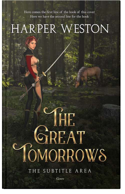 Front view of Premade Fantasy Book Cover - Rangoon Green
