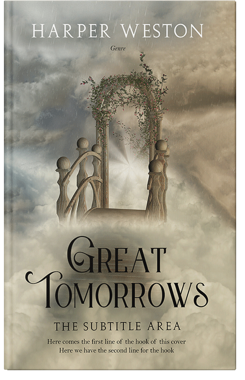 Front view of Premade Fantasy Book Cover - Gray Olive