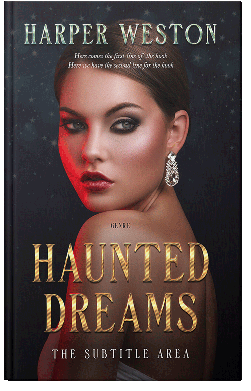 Front view of Premade Royal Romance Book Cover - Antique Brass