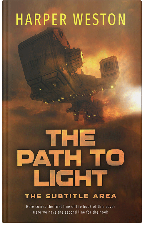 Front view of Premade Science Fiction Book Cover - Metallic Bronze