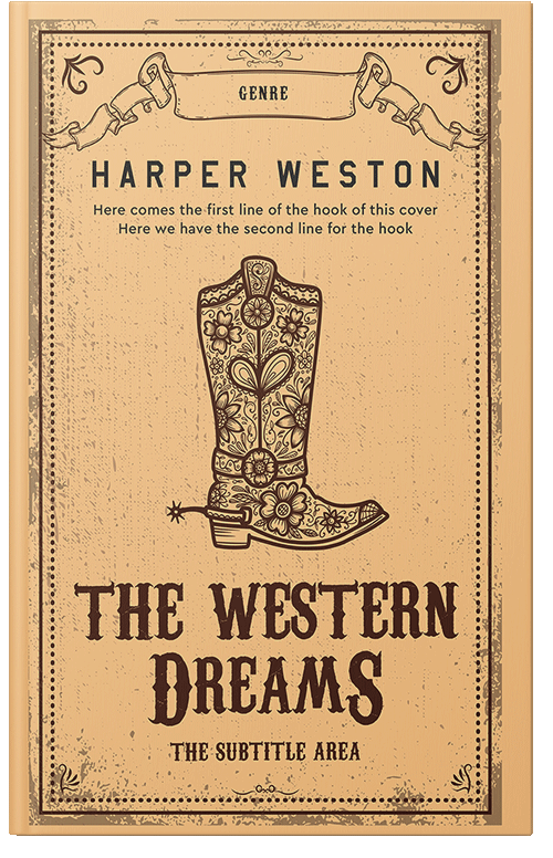 Front view of Premade Western Book Cover - Manhattan