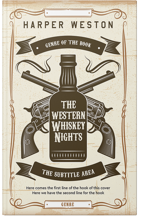 Front view of Premade Action & Adventure Book Cover - Parchment