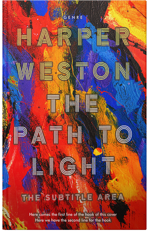 Front view of Premade Abstract Book Cover - Biscay