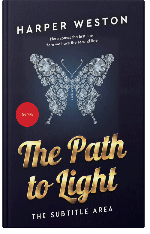 Front view of Premade Abstract Book Cover - Ebony