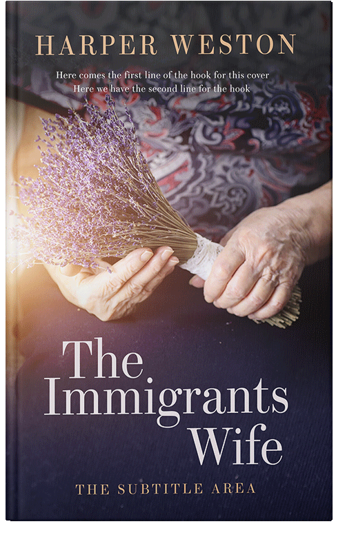 Front view of Premade Literary Fiction Book Cover - Blackcurrant