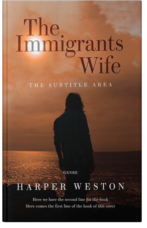 Front view of Premade Romance Book Cover - Brown Rust