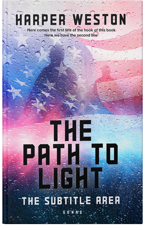 Front view of Premade Action & Adventure Book Cover - Bunting