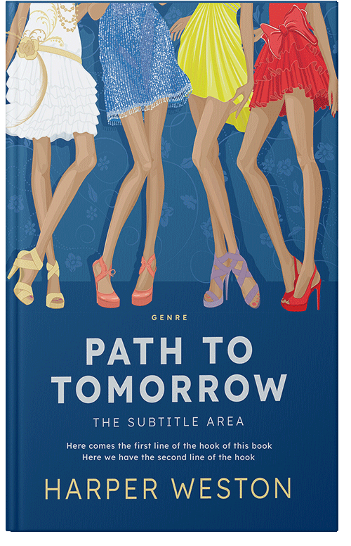 Front view of Premade Chick Lit Book Cover - Tan
