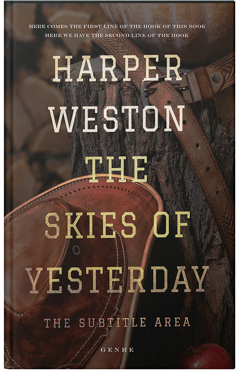 Front view of Premade Western Book Cover - Bistre