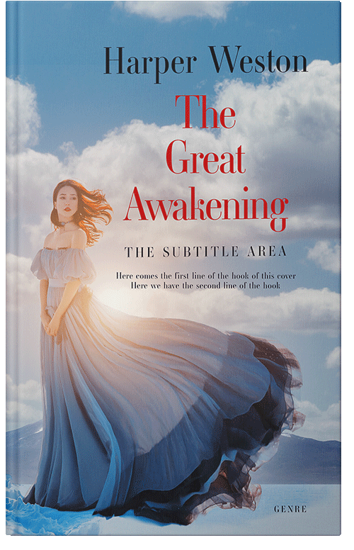 Front view of Premade Romance Book Cover - Pale Slate