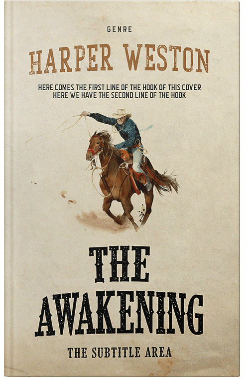 Front view of Premade Western Book Cover - Bone