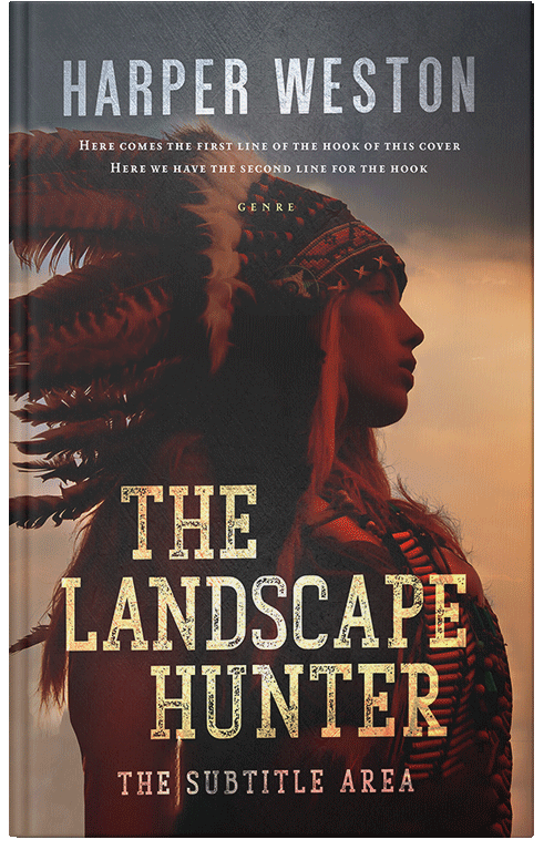 Front view of Premade Western Book Cover - Cocoa Brown