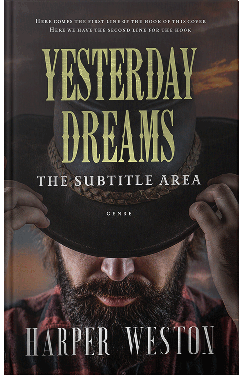 Front view of Premade Western Book Cover - Cocoa Brown