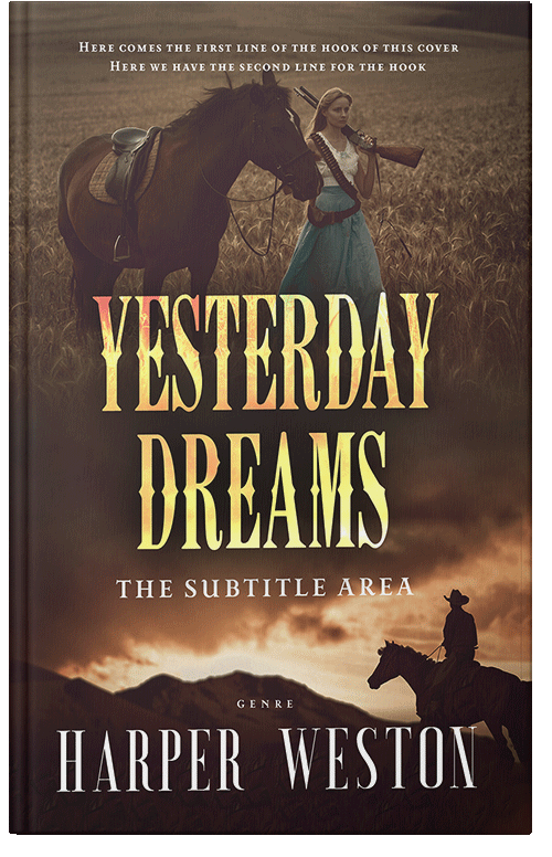 Front view of Premade Western Book Cover - English Walnut