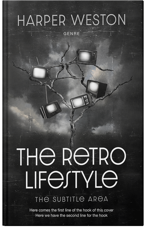 Front view of Premade Abstract Book Cover - Mine Shaft