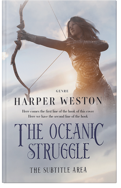 Front view of Premade Fantasy Book Cover - French Gray